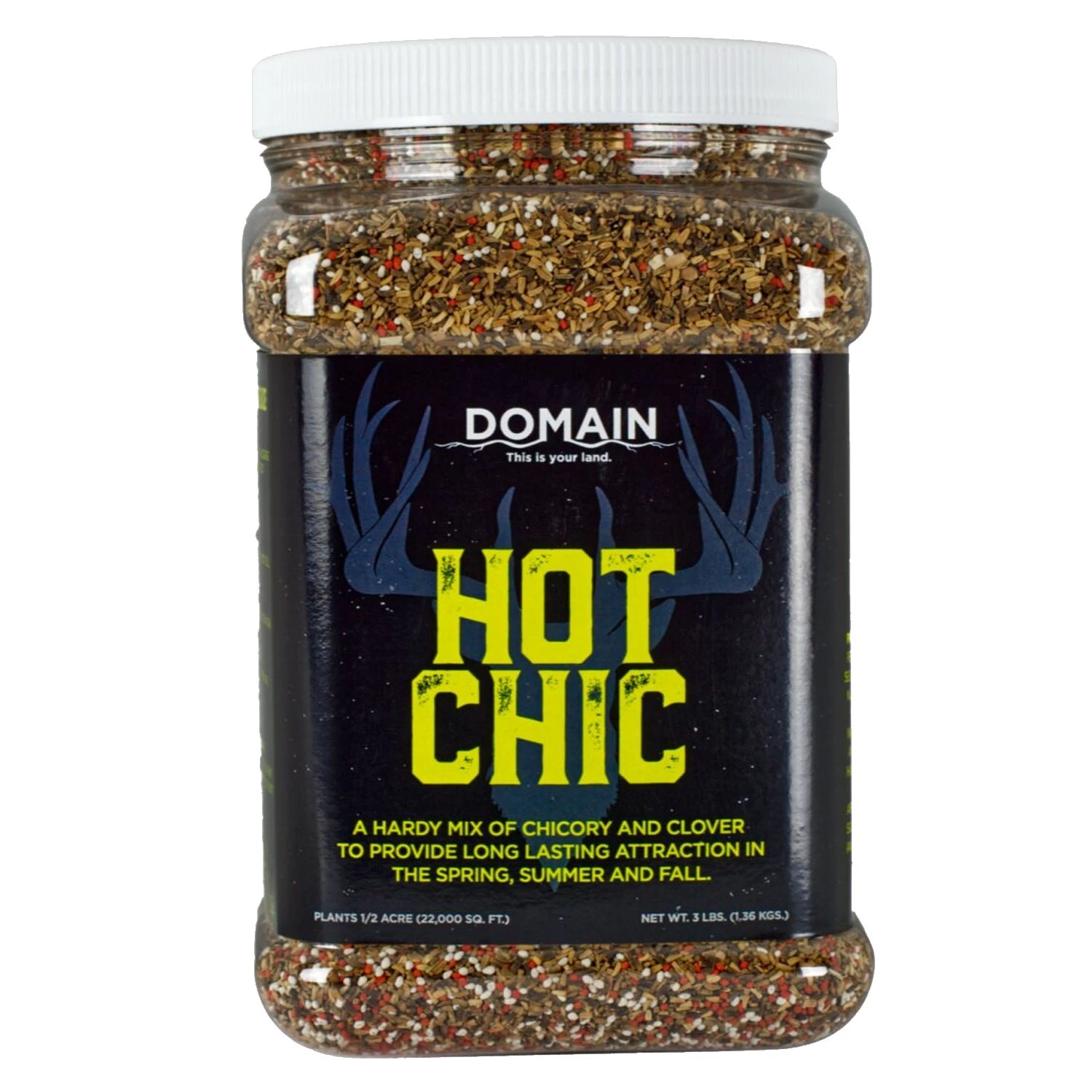 Domain Outdoor Food Plot Seed Hot Chic 3lb Jug (Plants 1/2 ACRE)