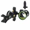 HHA Sports Bow Sight Tetra Max Dial .019 4 Pin 1 3/4″ Dia Left Hand TMX-4519 LH W/ Free Sight Light