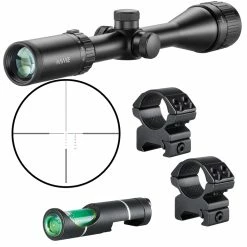 Hawke Sport Optics Hawke Optics Vantage IR Scope 4-12×40 AO Rimfire .17 HMR 14241 Combo W/Level & Mounts (14241+64101+22113)