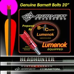 Lumenok Lighted Nocks Lumenok Barnett Bloodsport Headhunter Arrow Lighted Crescent Nock Pink Crossbow Bolt 20″ 3 Pack BNECC3P